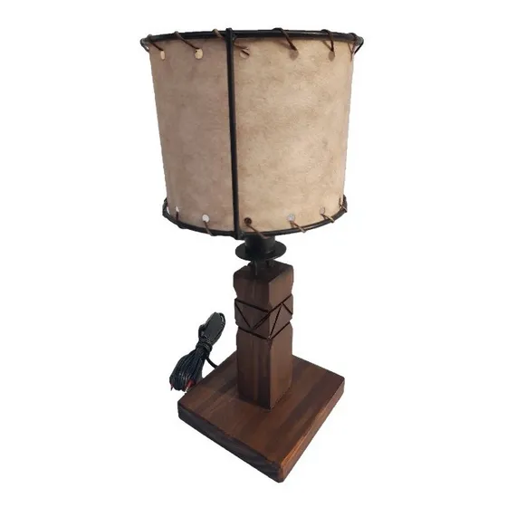 Lámpara Portátil En Madera Artesanal