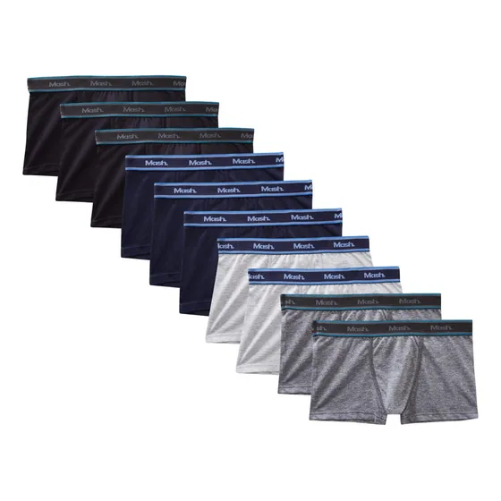 Kit Com 10 Cuecas Infantis Meninos Boxer Mash