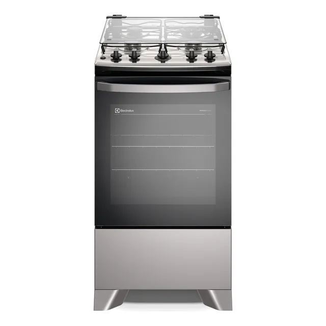 Fogão 4 bocas Electrolux Prata Efficient com Mesa Inox, PerfectCook e VaporBake FE4IS