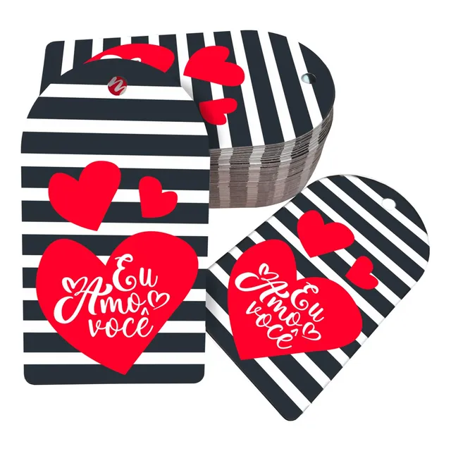 100 Tags Decorativas Para Presente Eu Amo Você Romântico 5x9