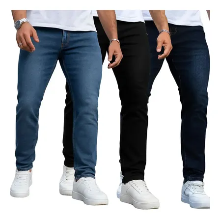 Kit 3 Calça Jeans Masculina Skinny Promoção Black Friday SATHONY