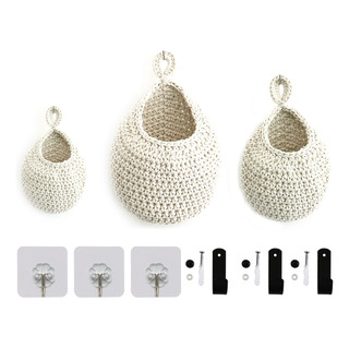 3 Piezas - Cesta De Pared Bohemia Para Verduras Azul 3 Piezas - Cesta De Pared Bohemia Para Verduras Azul