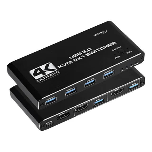 Switch Kvm 4k Hdmi Usb Doble Puerto Netmak Windows Mac
