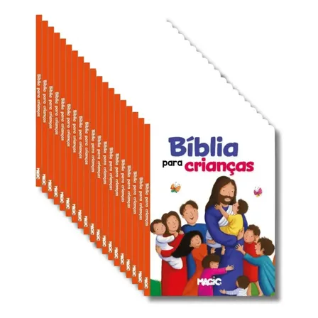 Kit 10 Bíblias Infantil Ilustrada Para Crianças Colorida 128pág