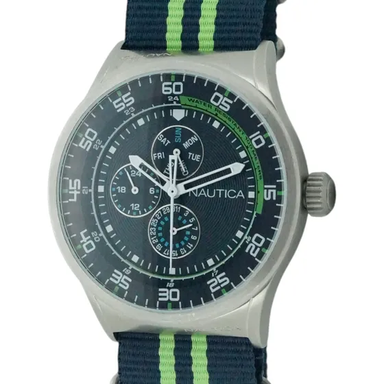 Reloj Nautica Hombre N14666g Negro Plateado Negro
