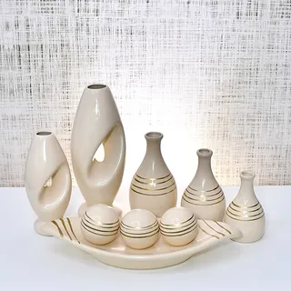 Kit 9 Vasos Decorativo Ceramica Sala Enfeite De Estante Rack Kit 9 Vasos Decorativo Ceramica Sala Enfeite De Estante Rack