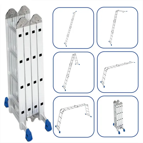 Escada Mor 4x3 Reforçada Articulada Multifuncional Dobrável