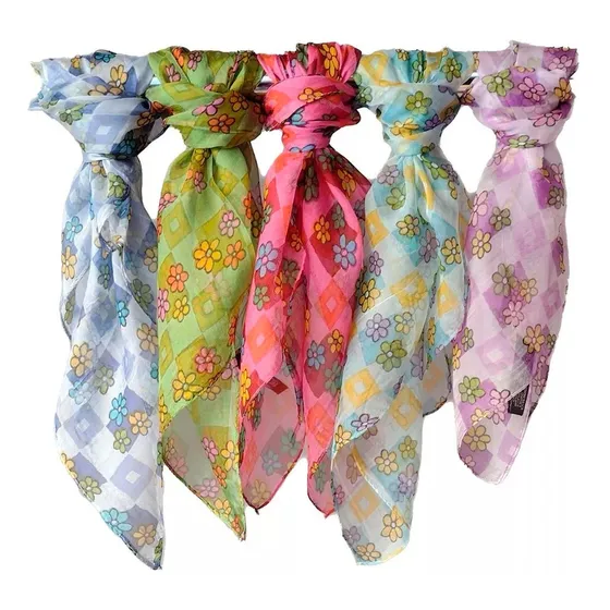Pack X6 Pañuelo Mujer Cuello Lisos Colores Chalina Por Mayor