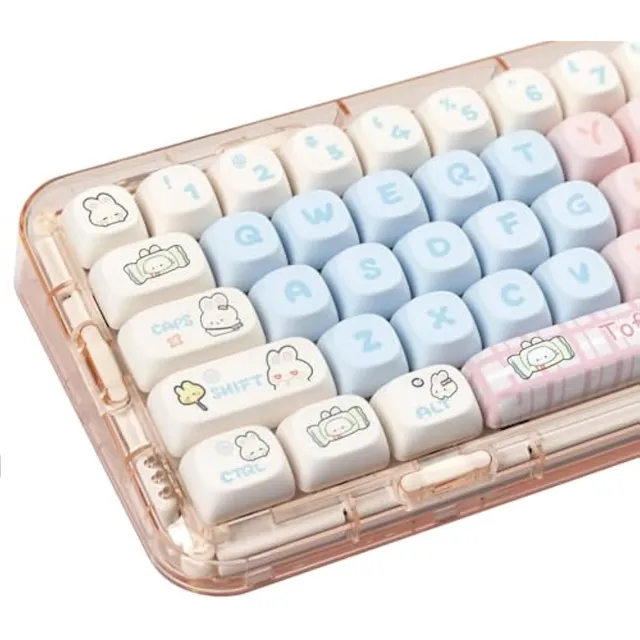 Teclas Pbt Rosadas Moa Profile Cute Keycap Set 139
