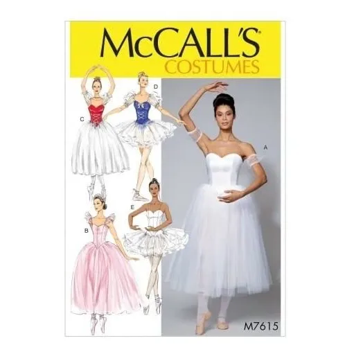 Mccalls  Patron Costura Para Disfraz 7615 Ballet Dama Tutus