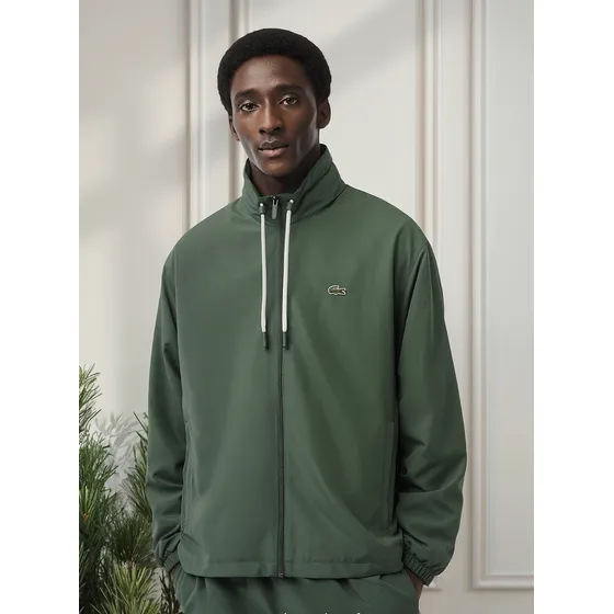 Jaqueta Lacoste Masculina Hoodie Curta Impermeável Verde