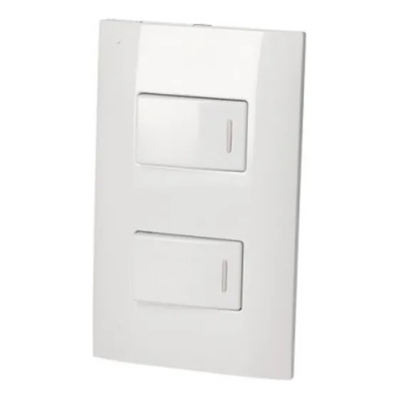 Placa 2 Interruptores Sencillos 1/3 P429b Surtek Color Blanco Voltaje Nominal 120v