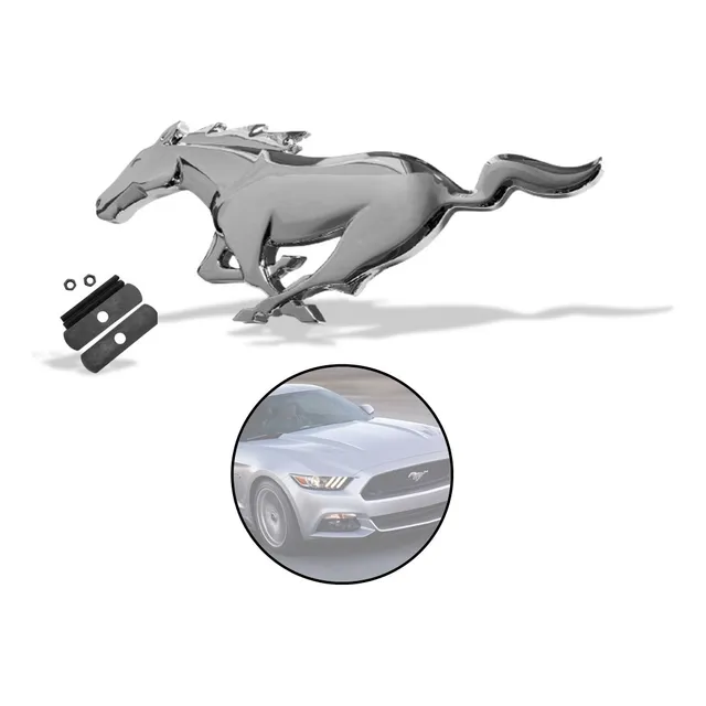 Emblema Delantero Mustang De Metal Con Tornillería Cromado