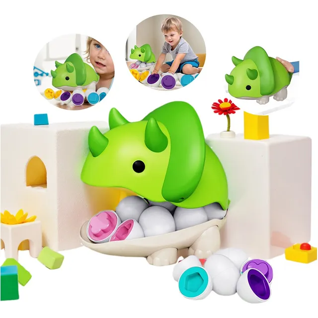 Juego Didáctico Niños Organizar Dinosaurio Coche Color Huevo