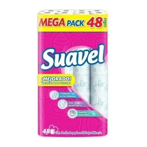 Papel Higiénico Suavel 200 Hojas Dobles 48 Rollos