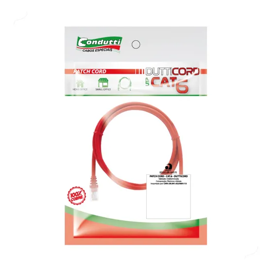 Cabo Rede Patch Cord Cat6e Condutti Rj45 1,5m 100% Cobre Vm