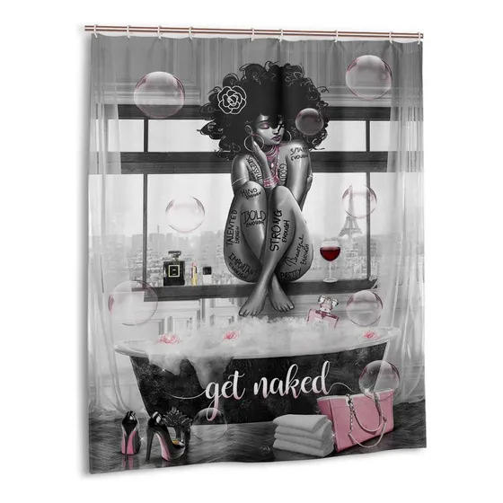 Familypers Cortina Ducha Grise Get Naked Afroamericana Para