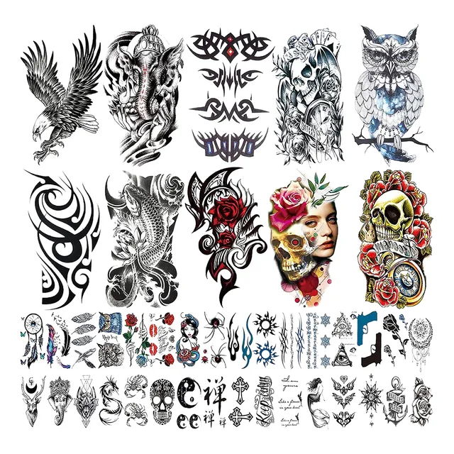 Tatuaje Tattoo Temporal Falso Brazo Pierna Neutral 42 Pcs