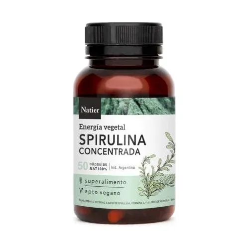 Spirulina Natier Concentrada Proteína Vegetal 50 Caps