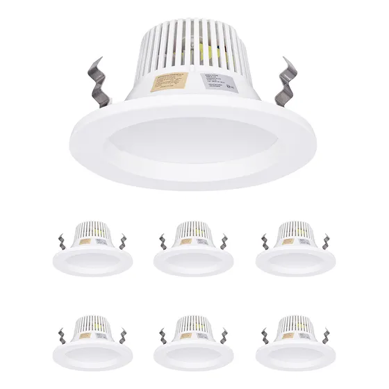 Pack 6 Empotrados Techo 12w, 3000k, Estévez, Color Blanco