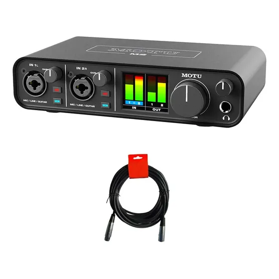 Interface De Áudio Motu M2 2x2 Usb-c Com Pacote De Cabos Xlr