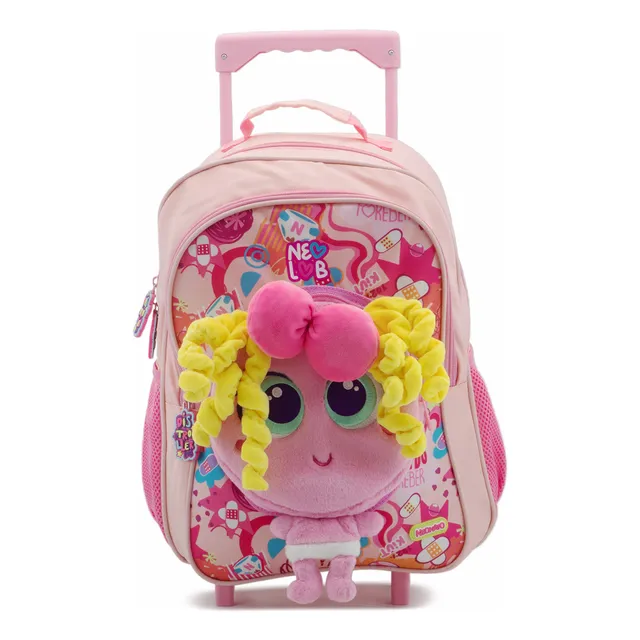 Mochila Con Rueditas Con Adorno De Ksi-merito De Peluche Distroller Para Niña Preescolar