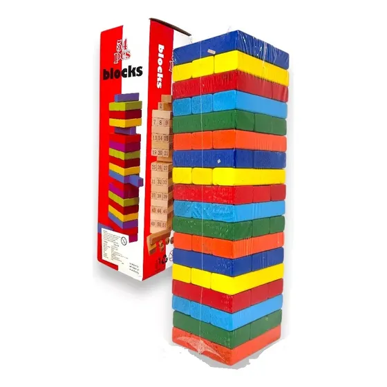 Jenga Grande 27 Cm Madera 54 Piezas Juego Juguete