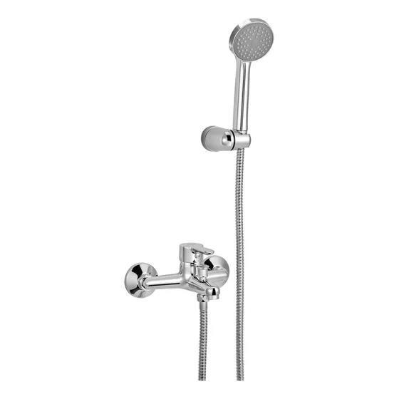 Ducha de Baño Grifería Peirano Exterior Transferencia Monocomando Adra 83-203 Acabado Brillante Color Gris Plateado Cromo Cromado Bano