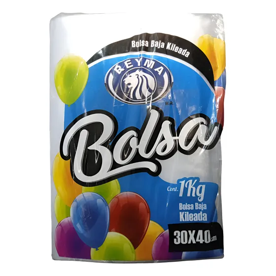 Bolsa De Plástico Transparente Baja 30x40 Kileada Reyma 1kg