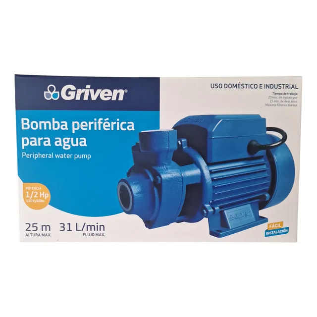 Bomba De Agua 1/2 Hp Marca Griven