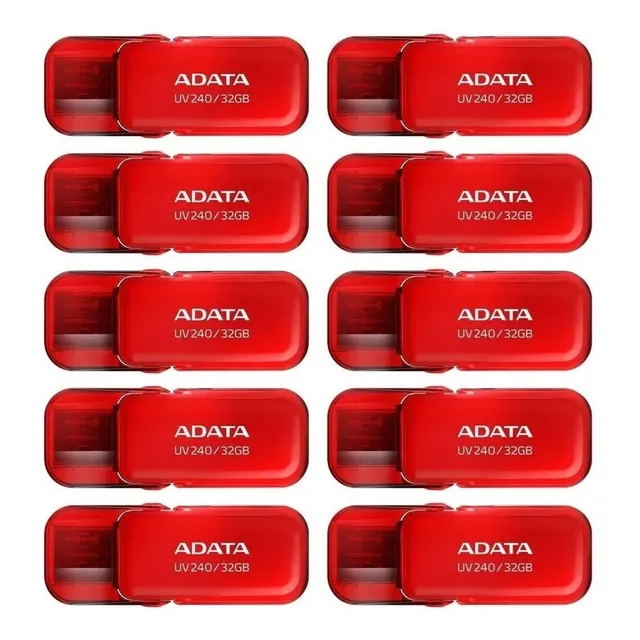 Kit 10 Memorias Usb Adata 32gb 2.0 Modelos Color Rojo Uv240