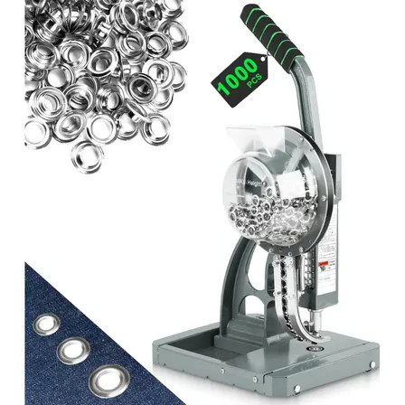 Ilhoseira Semi Automática 10mm Com 1000 Ilhós Prata