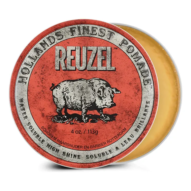 Reuzel red cera pomada de hombre fijación media soluble en agua brillo alto fácil enjuague cuidado de cabello 113g