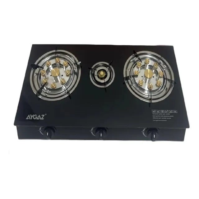 Cocinilla Encimera Cristal Templado 3 Quemadores Gas Licuado