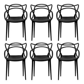 Cor Preto EmpilhĂĄvel Cadeira Kit 6 Unidades Alegra Master Cor Preto EmpilhĂĄvel Cadeira Kit 6 Unidades Alegra Master
