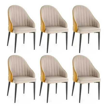 Kit 6 Cadeiras De Jantar Estofada Design La Martina