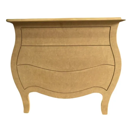 Comoda Decorativa Fake Modelo Geometrico Festas Cor Mdf Cru NICK ARTE MDF