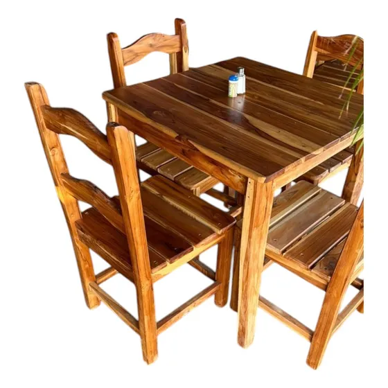 Elegante Juego De Comedor 4 Sillas Y Mesa Reforzada