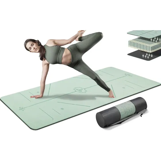Tapete Yoga Tpe Mat Pilates 6mm Estampado Linha De Posturas