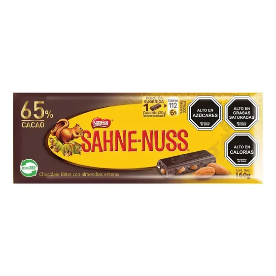 Sahne Nuss 65% De Cacao-chocolate De Nestlé(contiene 160 Gr) | Cuotas sin interés