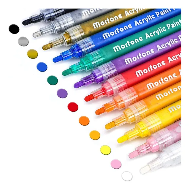 Marcadores De Pintura Acrílica 12 Uni Multiples Superficies