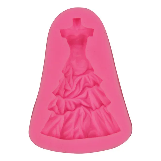 Molde De Silicona Para Vestido De Novia Y Tarta De Fondant P