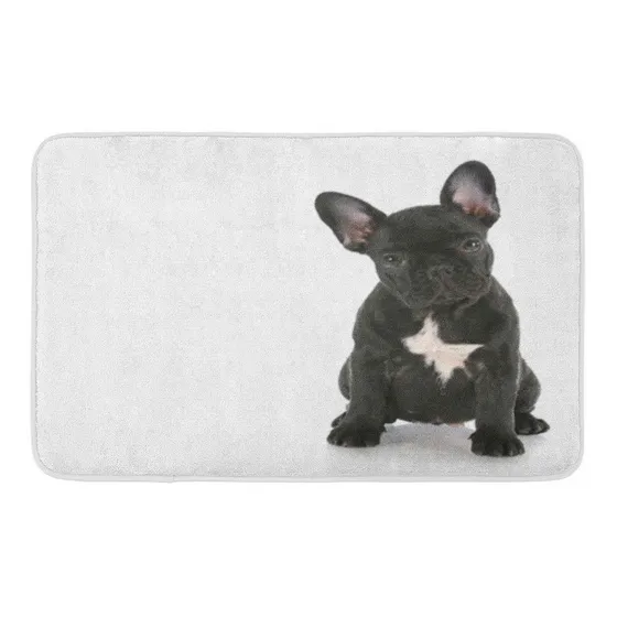 Alfombrilla Baño 16.0 X 24.0 In Diseño Bulldog Franz Sentado