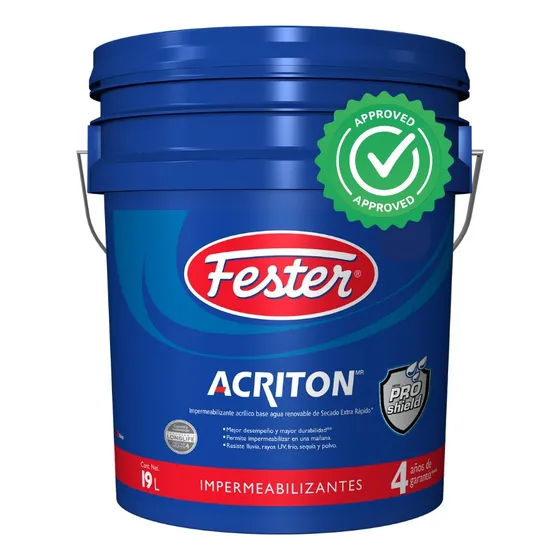Fester Acriton 4 Años Proshield Max 19l seca En 30 Min Acabado Mate Color Rojo Terracota