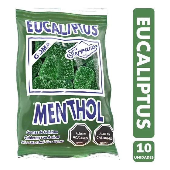 Gomita Fruna Dulces mentol con eucaliptu 45 g 10 u