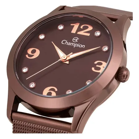 Relógio Feminino Champion Marrom Chocolate Cn29098r