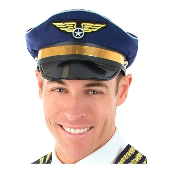 Chapéu Quepe Piloto De Avião Aviador Luxo Fantasia Carnaval