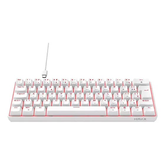 Teclado Mecânico Gamer Hyrax Thunder, Led Red, Huano, Abnt2