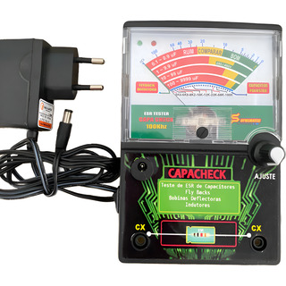 Capacheck Ac/ Dc Fonte 9v Capamiter Analógico Esr Meter Capacheck Ac/ Dc Fonte 9v Capamiter Analógico Esr Meter
