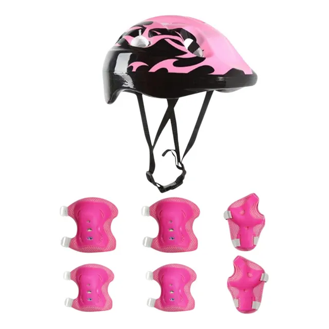Juego De 7 Cascos For Niños, Rodilleras Y Coderas, Patines